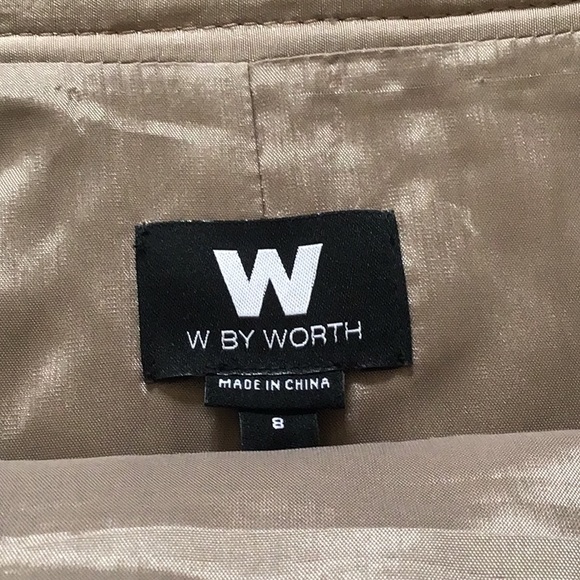 W by Worth Brown/Taupe/Tan Leather Skirt - Picture 3 of 5
